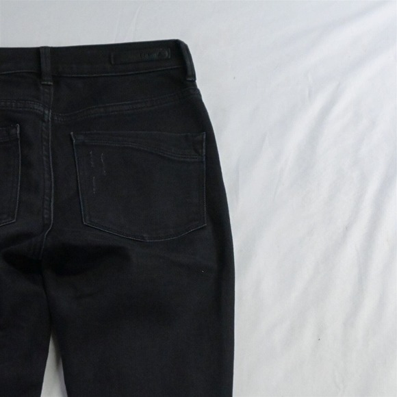 Express 00 Ankle Legging Raw Hem Black Destroyed Stretch Denim Womens‎ Jeans - Picture 5 of 7
